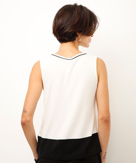 regata de viscose com recorte off white