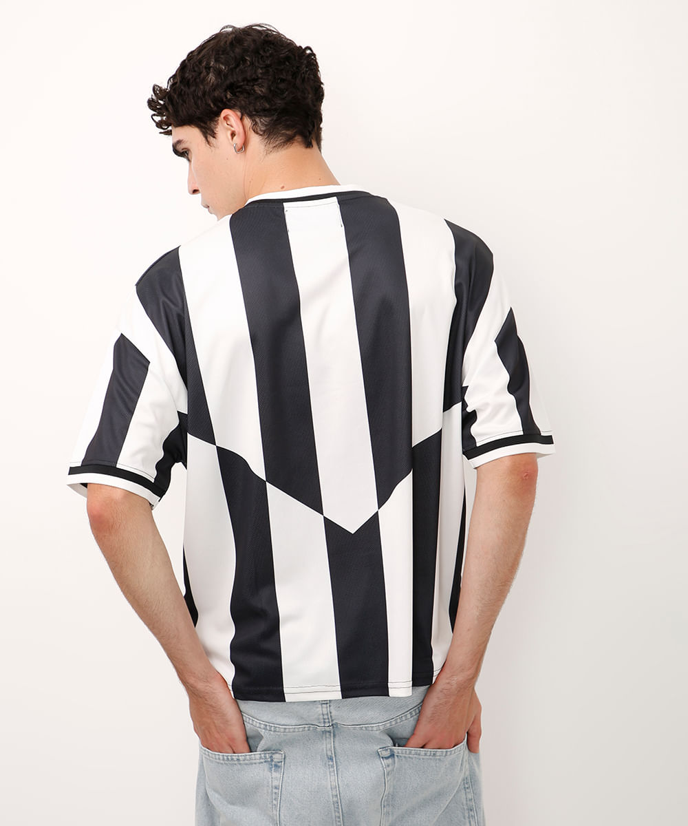 camiseta gola v tokyo fc listrada cinza