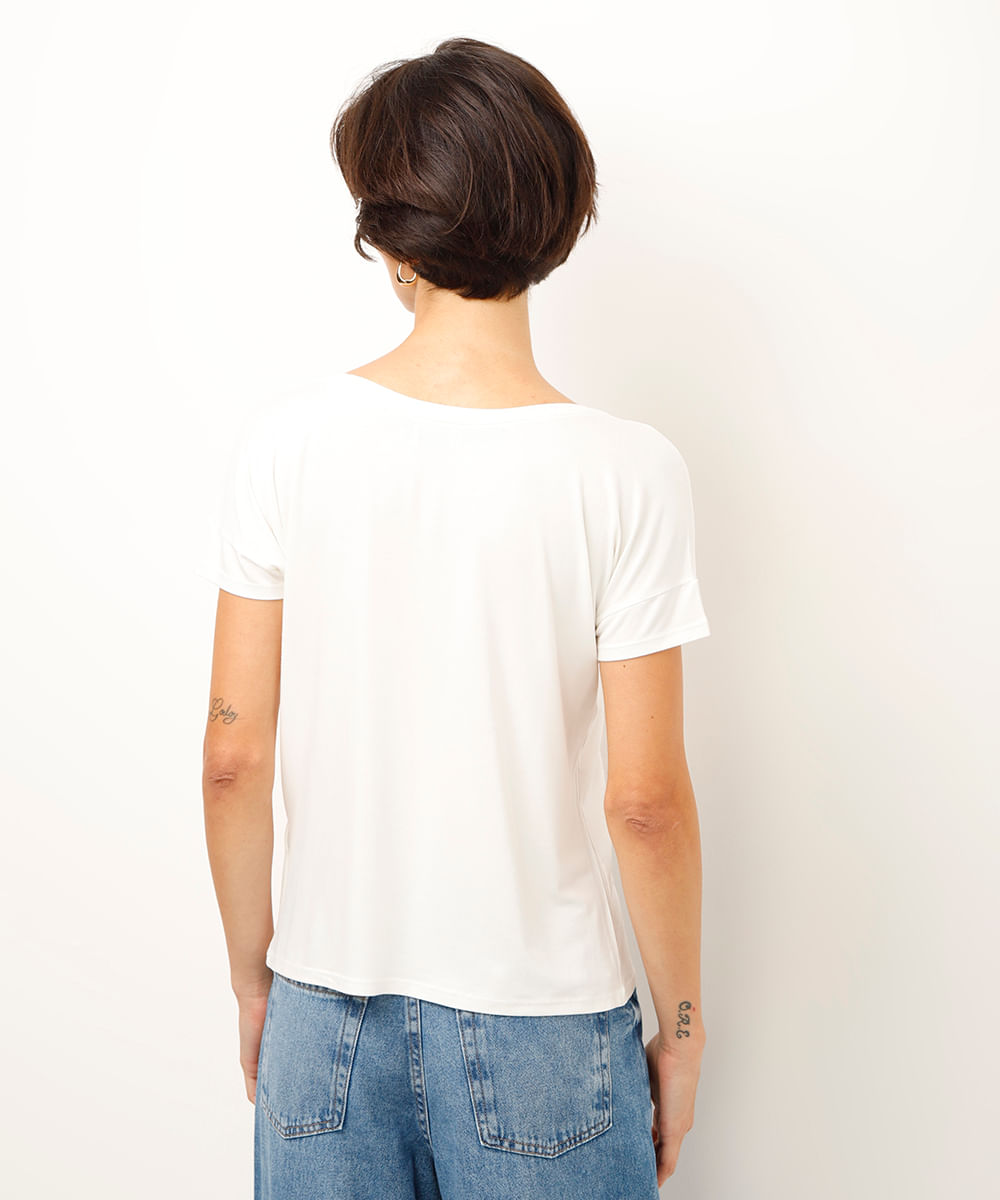 blusa de viscose folhagem metalizada  off white
