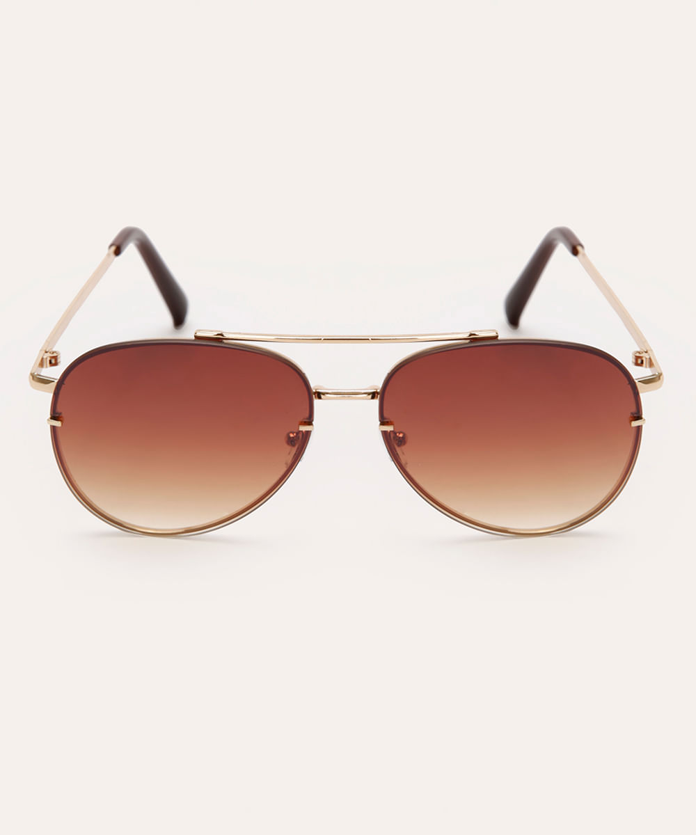 óculos de sol aviador triton unissex dourado