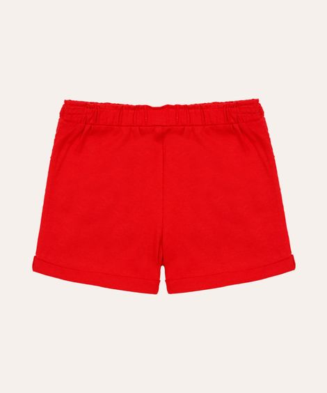 short de laise infantil floral vermelho