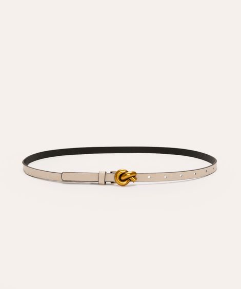 cinto fino com fivela nó off white
