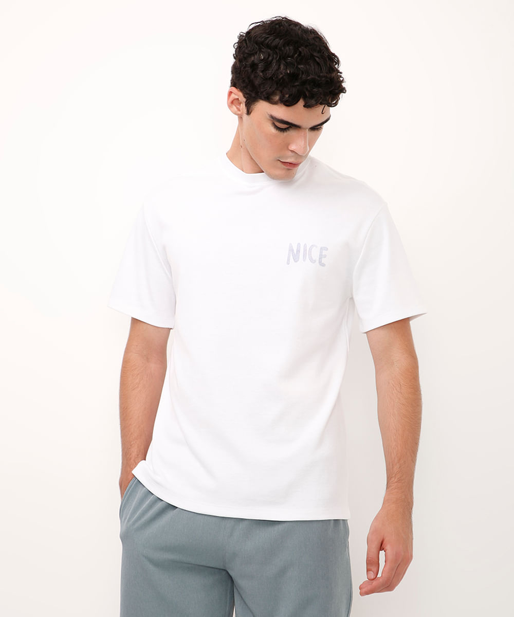 camiseta estampada paisagem off white