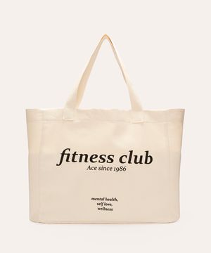 bolsa tote bag shopper fitness club ace off white