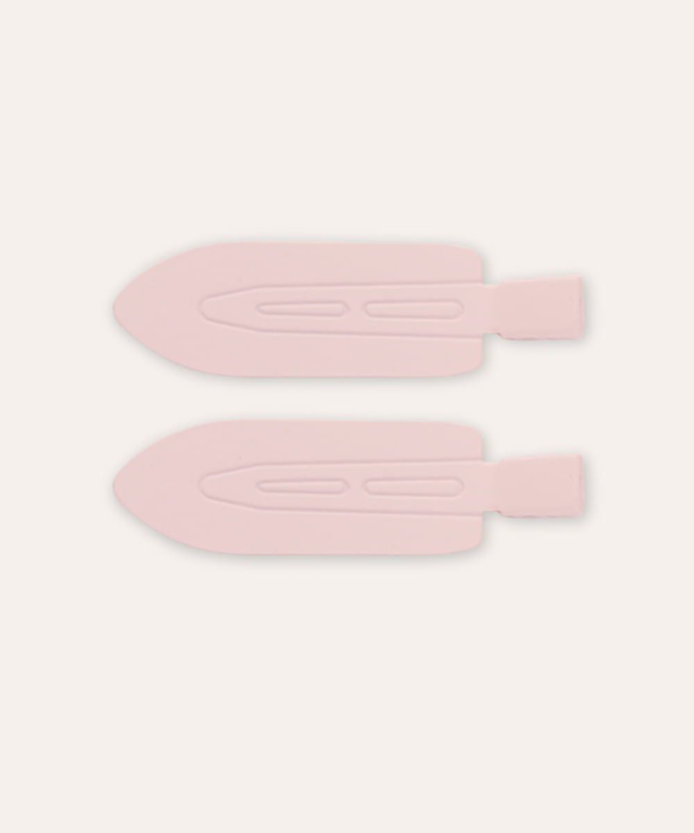 kit de 2 presilhas de cabelo clips infantis rosa