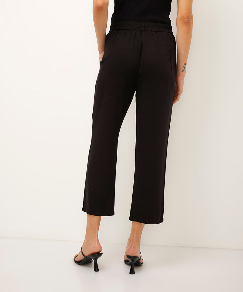 calça jogger de viscose cintura alta com ponteira preto