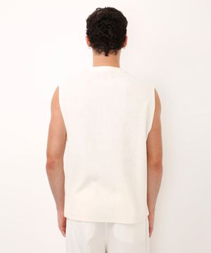 regata machão de algodão texturizada off white