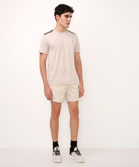 short esportivo bicolor bege