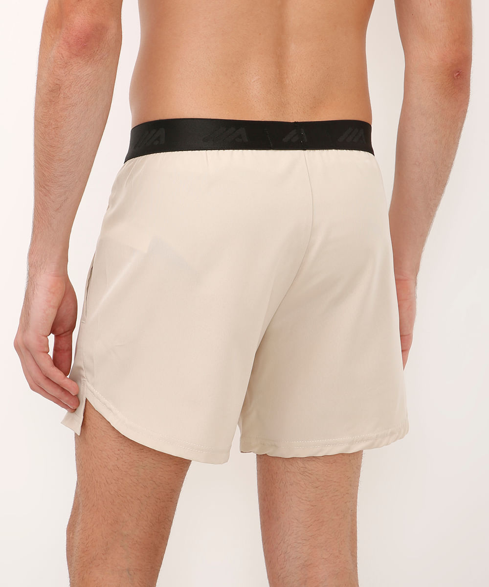 short esportivo bicolor bege