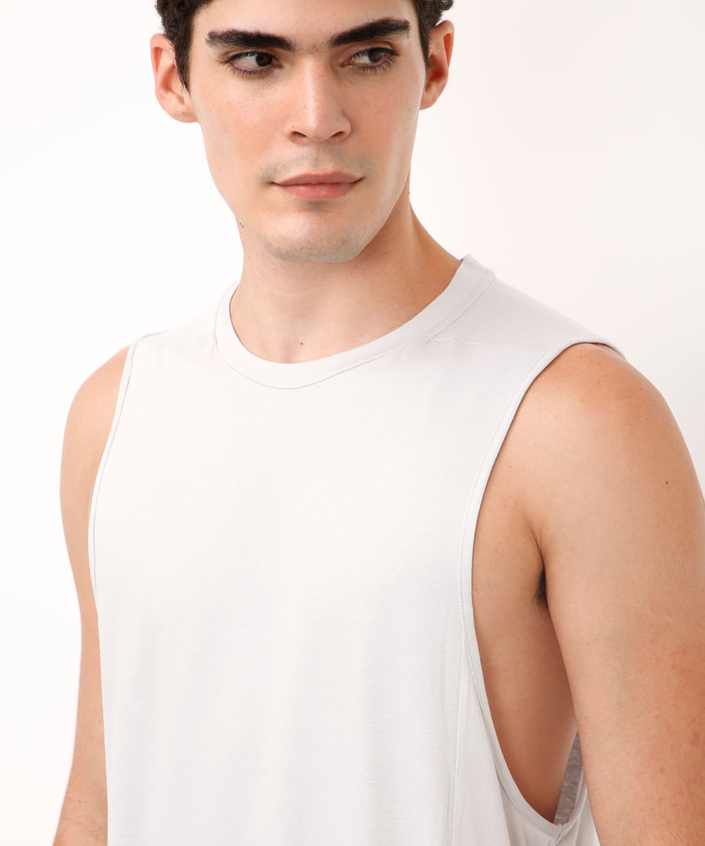 regata machão com recortes esportivo ace cinza