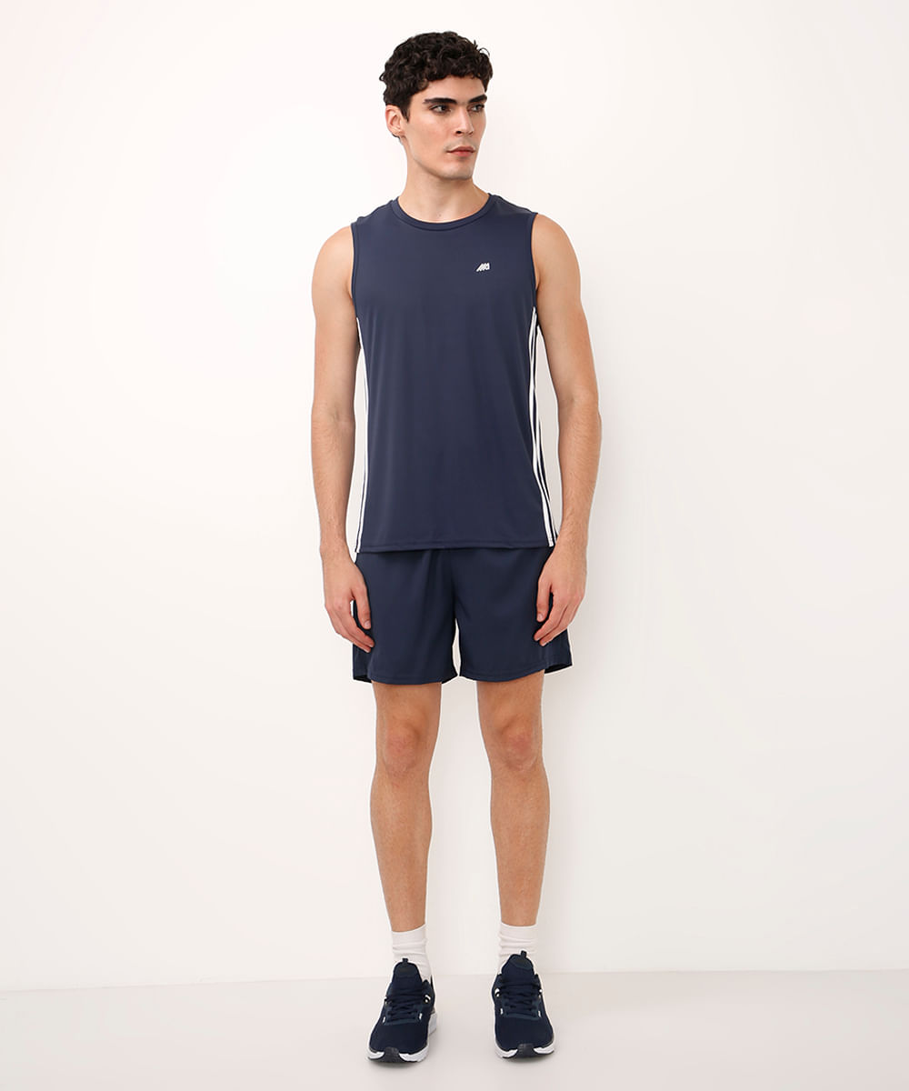 regata esportiva machão com listras azul