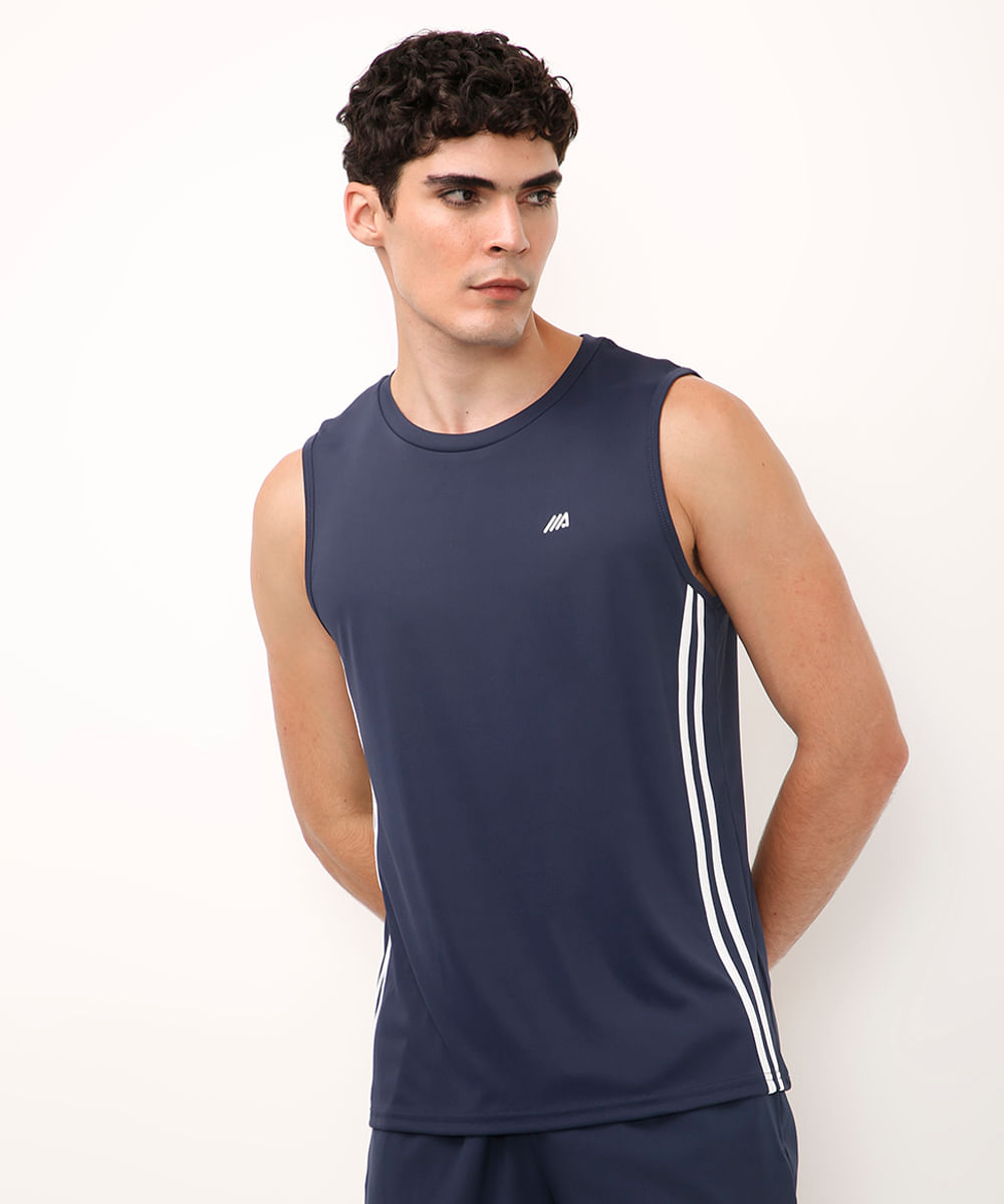 regata esportiva machão com listras azul