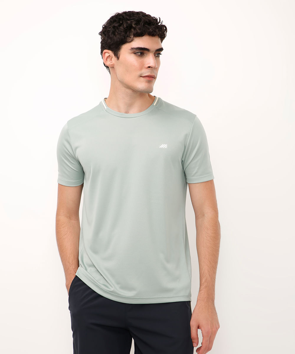 camiseta slim esportiva verde