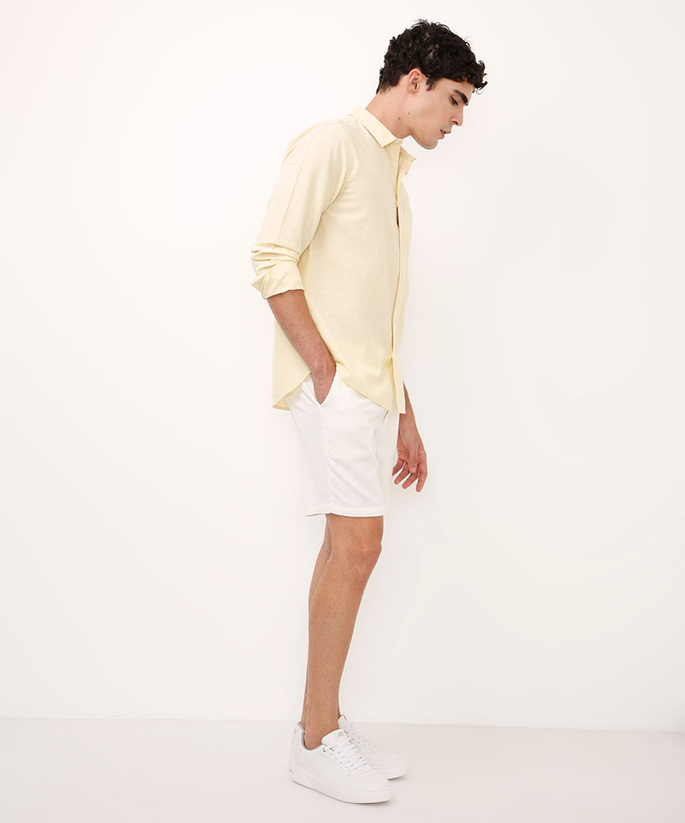 bermuda jogger texturizada off white