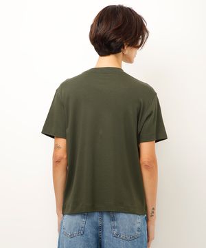 camiseta básica de algodão peruano verde