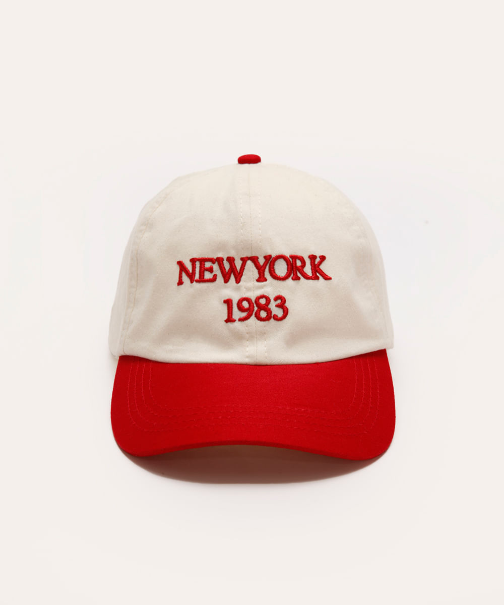 boné de sarja aba curva new york off white