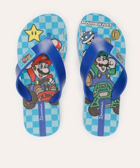 chinelo infantil mario bros ipanema azul