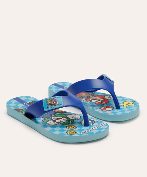 chinelo infantil mario bros ipanema azul