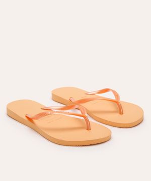 chinelo havaianas slim metalizado laranja