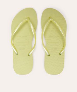 chinelo havaianas slim metalizado verde