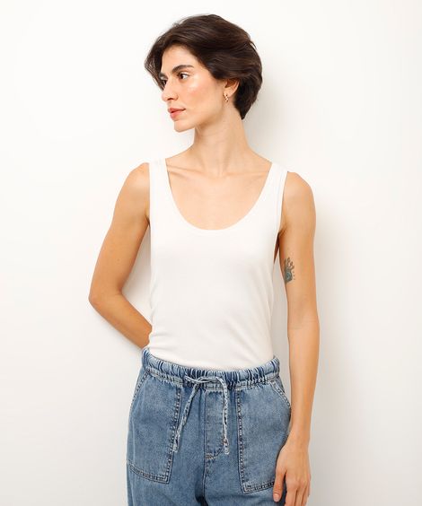 regata básica de tricot off white