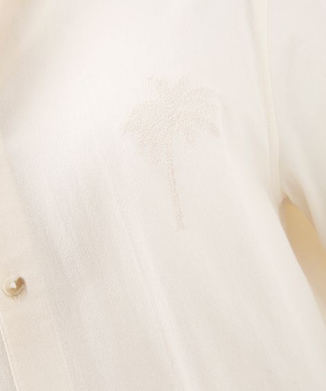 camisa de algodão com bordado off white