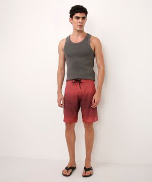 short boardshort gradiente vermelho
