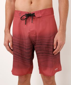 short boardshort gradiente vermelho
