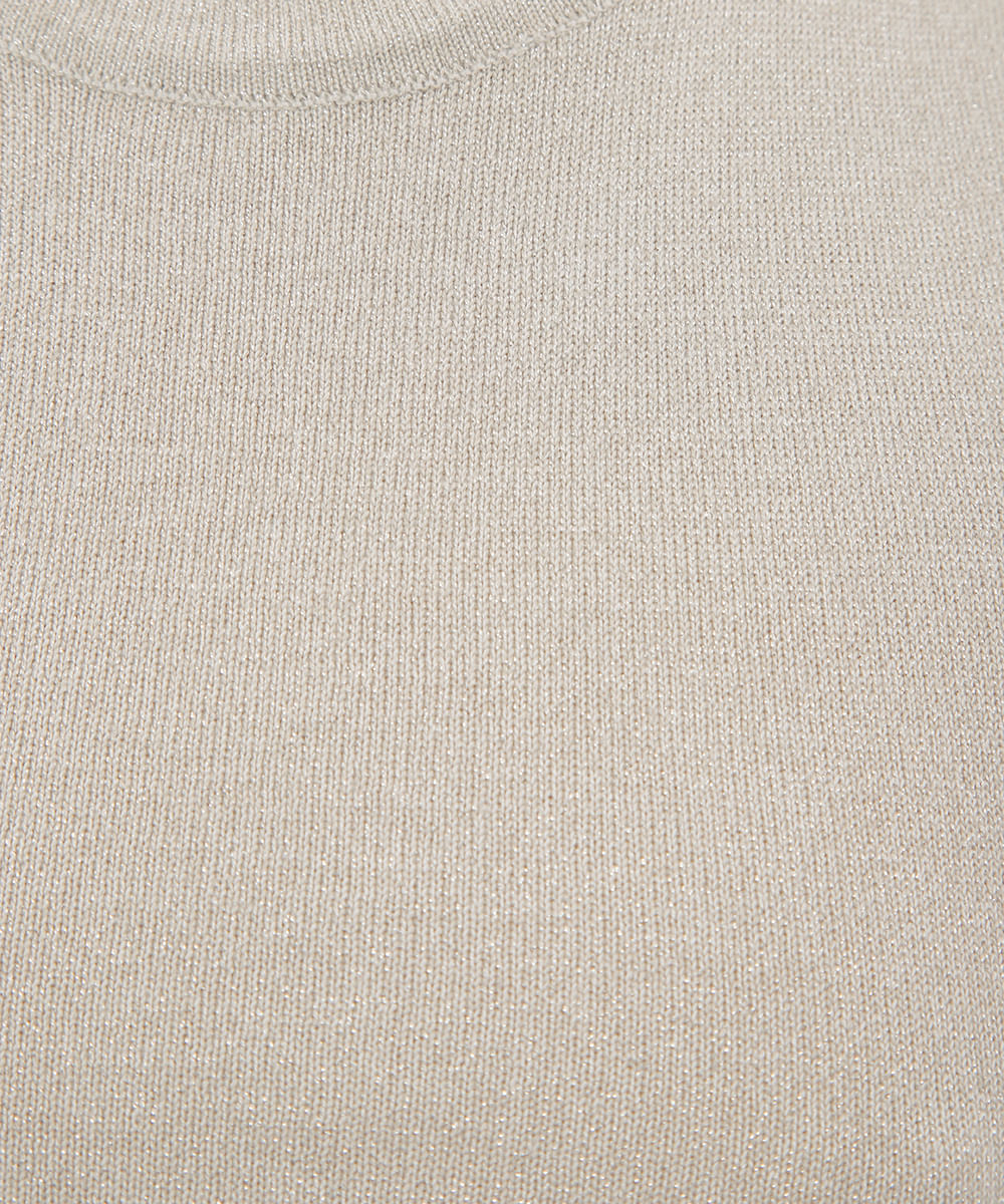 regata de tricot com lurex prateada