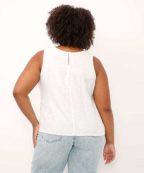 regata de viscose plus size off white