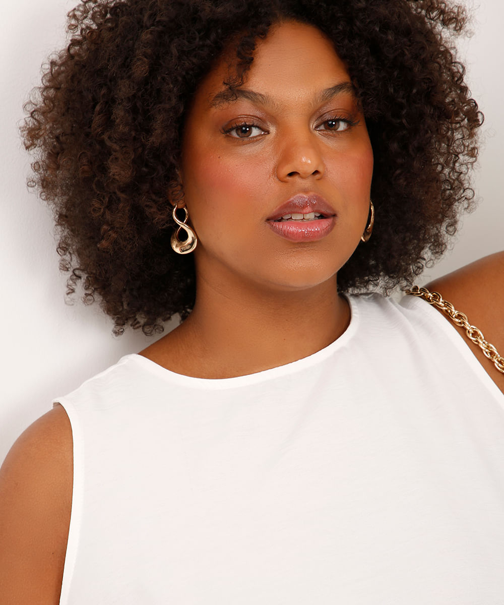regata de viscose plus size off white