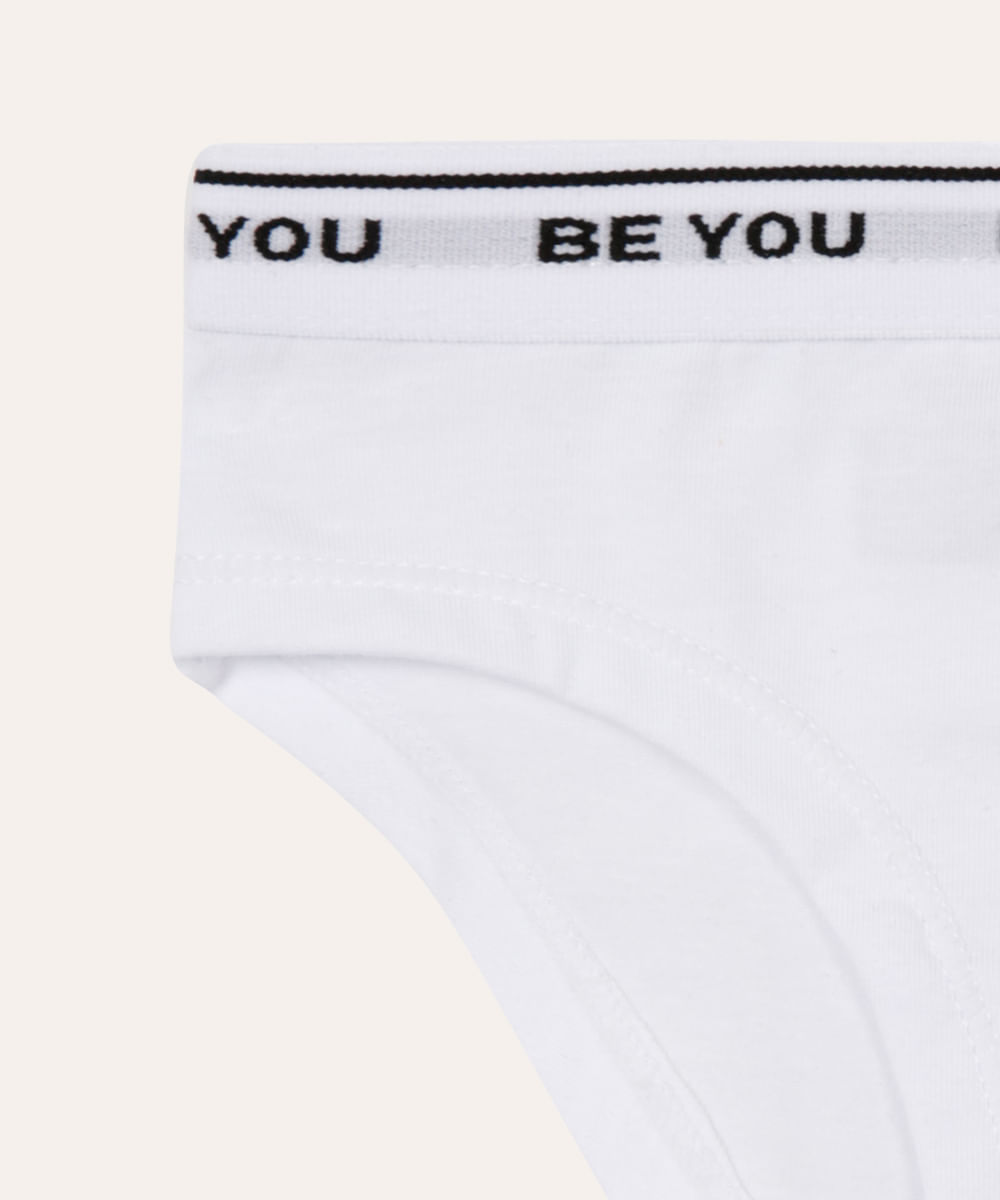 calcinha infantil de algodão be you off white