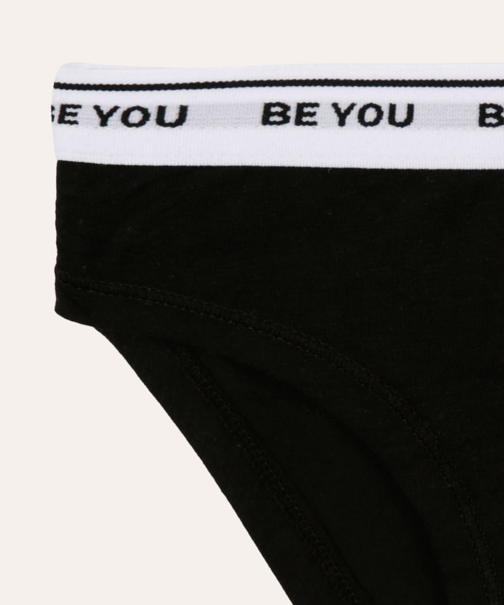 calcinha infantil de algodão be you preta