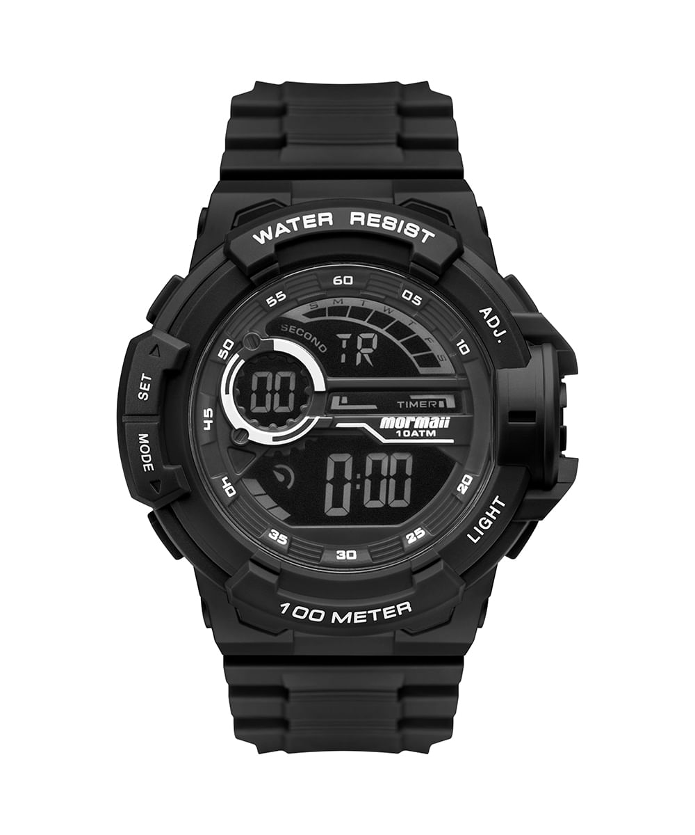 relógio digital masculino mormaii mo3660ab8p preto