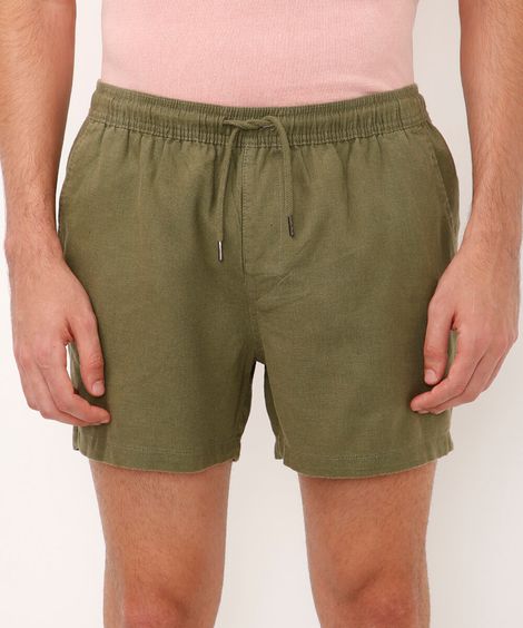 bermuda cós elástico com bolsos verde