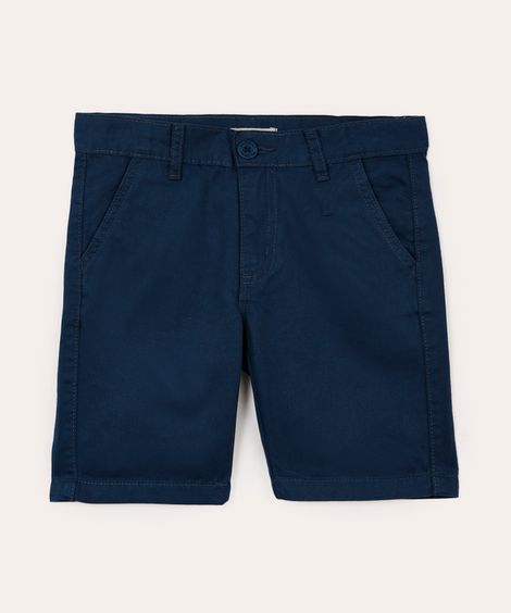 bermuda de sarja infantil bolso chino azul