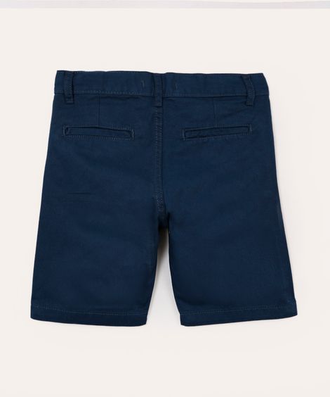 bermuda de sarja infantil bolso chino azul