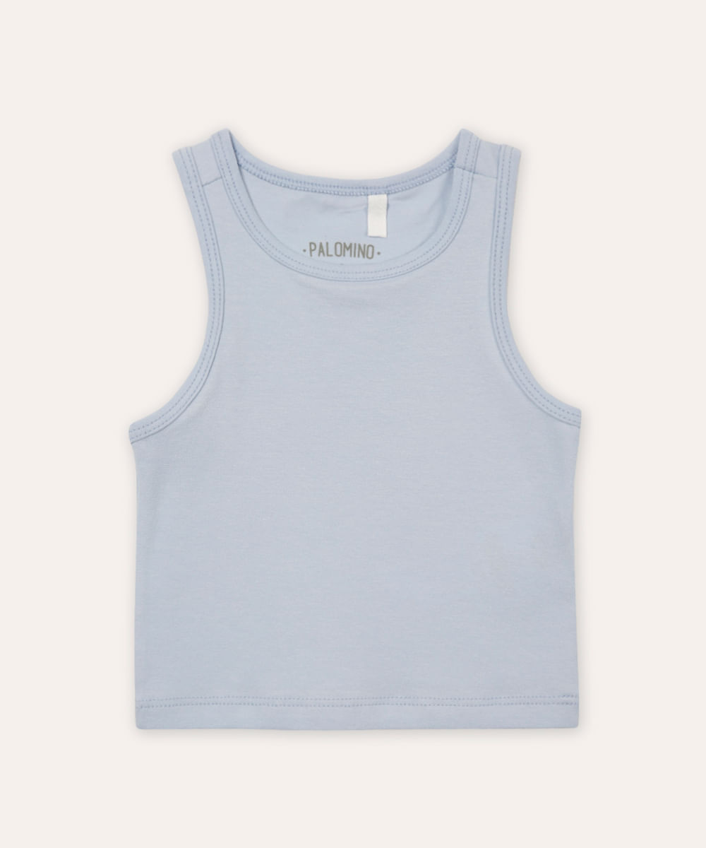 cropped de algodão infantil azul