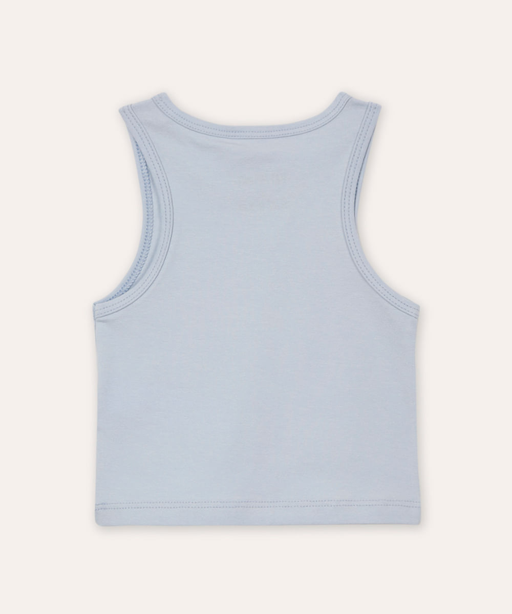 cropped de algodão infantil azul