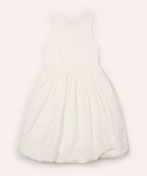 vestido infantil de algodão balonê off white