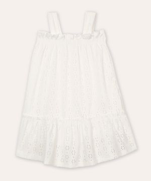 vestido infantil de laise off white