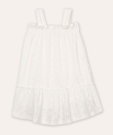 vestido infantil de laise off white