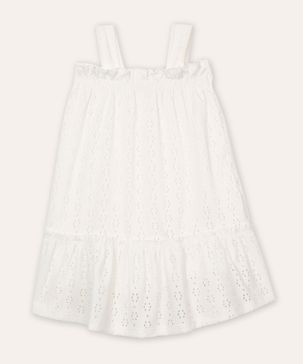 vestido infantil de laise off white