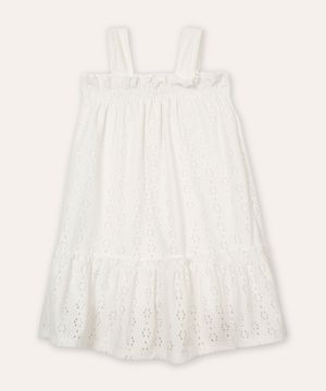 vestido infantil de laise off white