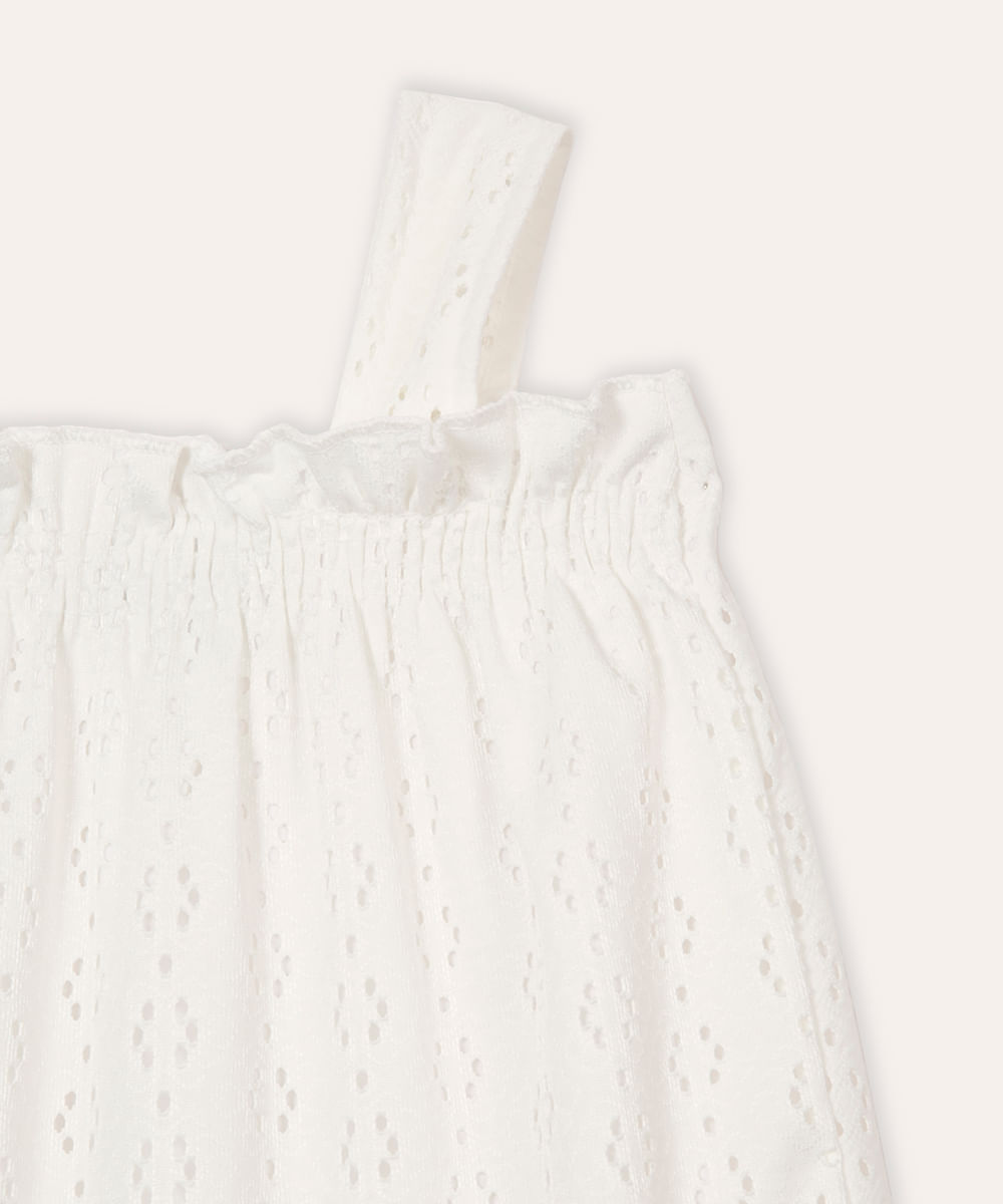 vestido infantil de laise off white