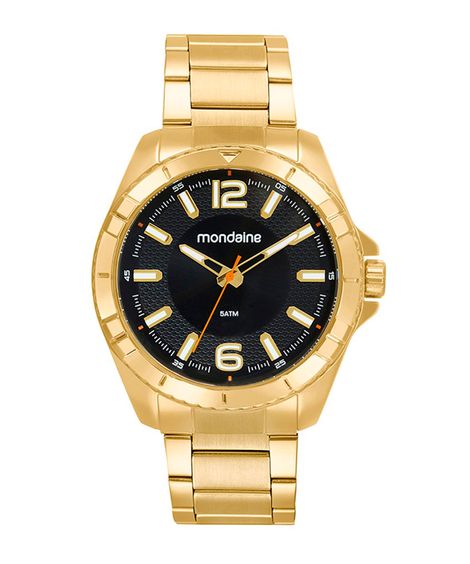 kit relógio analógico masculino mondaine 32637gpmvde2k dourado