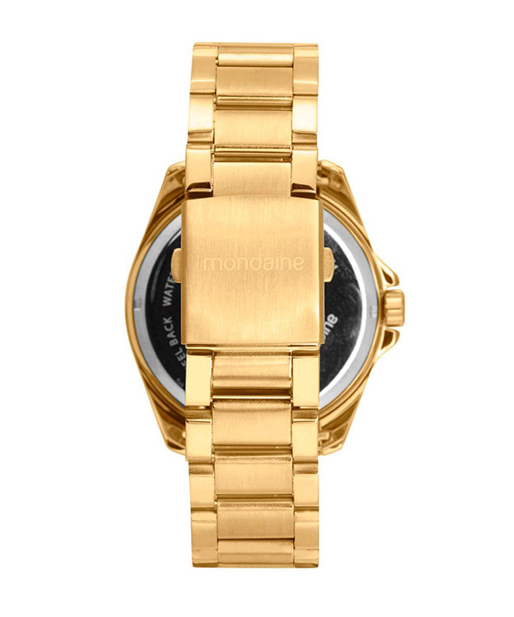 kit relógio analógico masculino mondaine 32637gpmvde2k dourado
