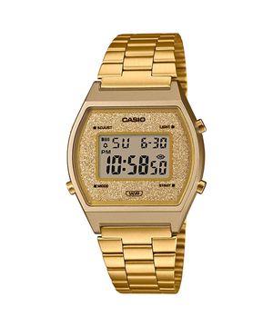 relógio digital feminino casio b640wgg9df dourado