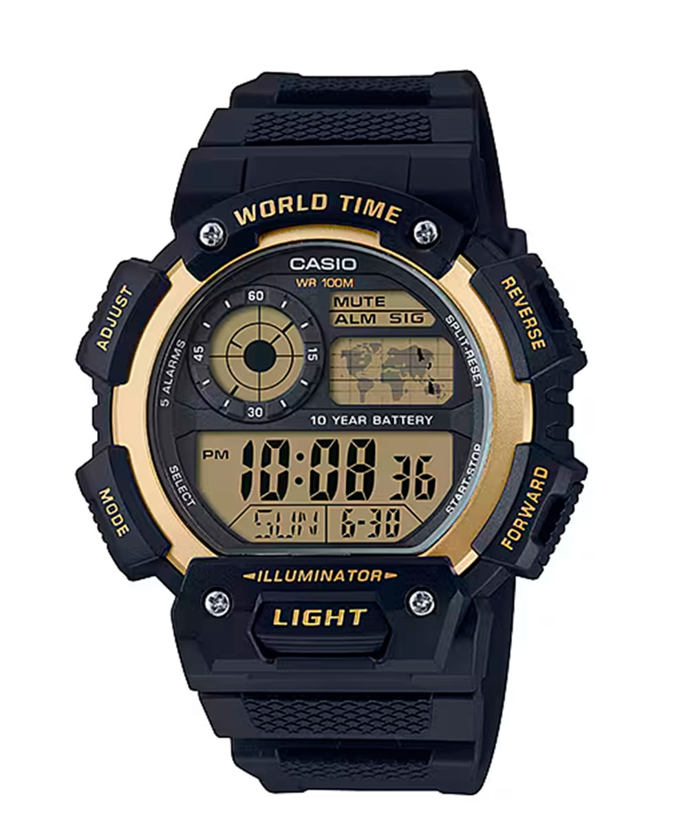 relógio digital masculino casio ae1400wh9avdf preto