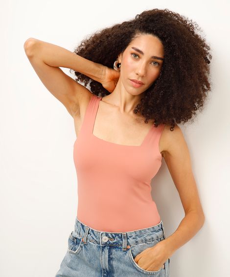 body cavado com recorte alça média rosa